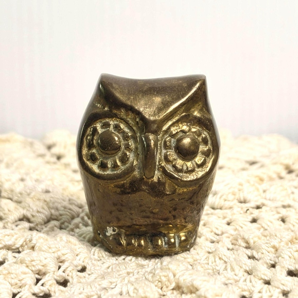 Small Brass Owl,‎ Midcentury Knick Knack